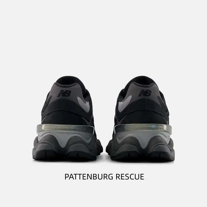 Black Grey Chunky Retro Dad Sneakers, 3D Layered Heel Design, Mixed Matte Upper Material, Cushioned Thick Sole For Cool Street Daily Outfits