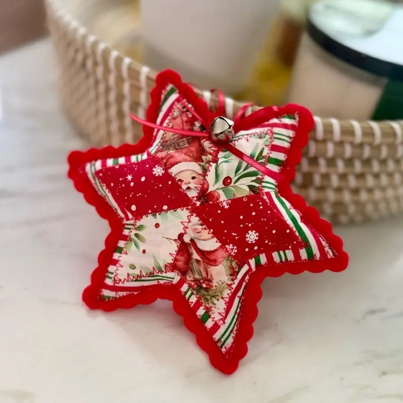 Patchwork Stuffed Christmas star ornaments