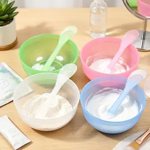 4-Piece Transparent Facial Mask Bowl & Spatula Set, Mask Stick & Mixing Bowl Kit, DIY Beauty & Makeup Mask Tools