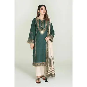 2PC Stitched Printed Lawn Shirt & Dupatta | RTW-KSD-3875