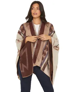 Shyanne Women's Women'S Tanager Southwestern Print Clasp Front Shawl - Swho25sl1-Crm