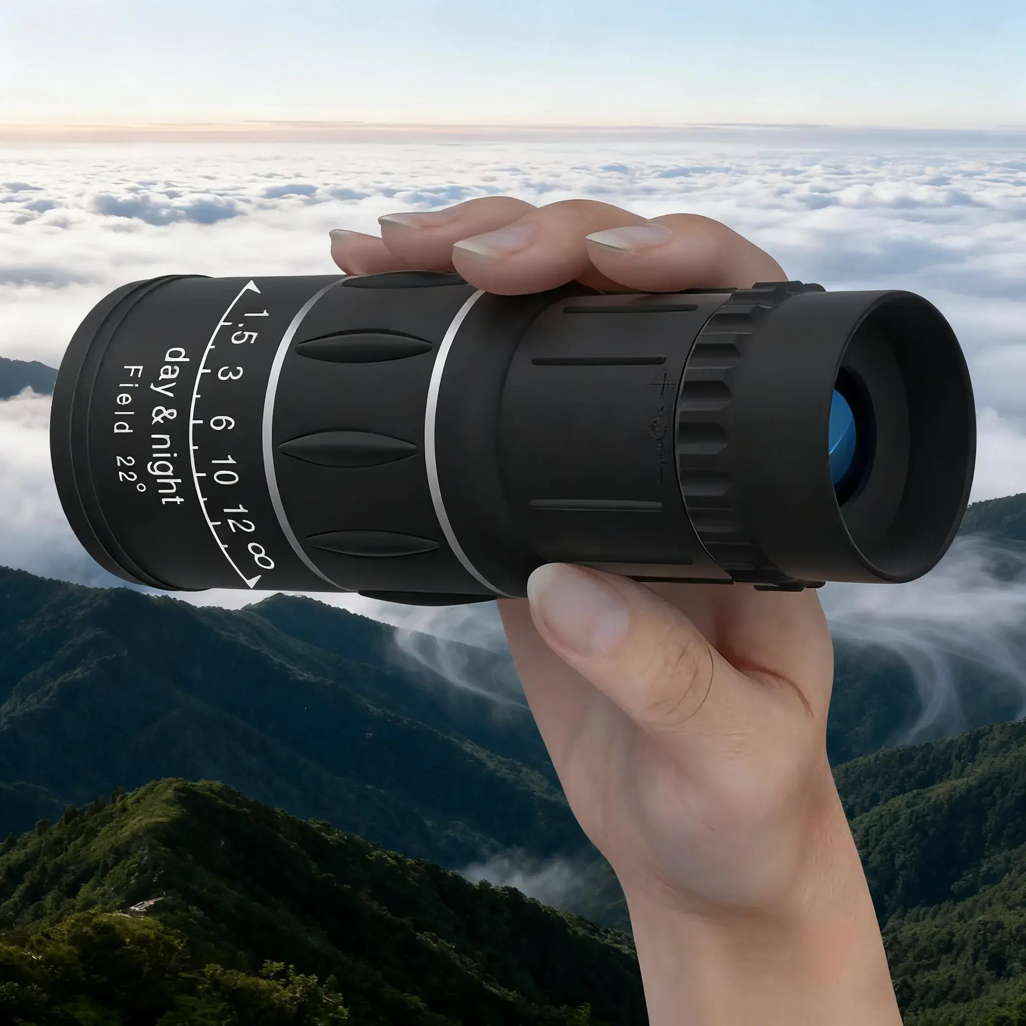 16x52 High-Power Monocular Telescope, Handheld Scope with Dual Focus & HD Low-Light Vision for Hunting, Camping, Bird Watching, Monocular Scope, Telescopic Monocular