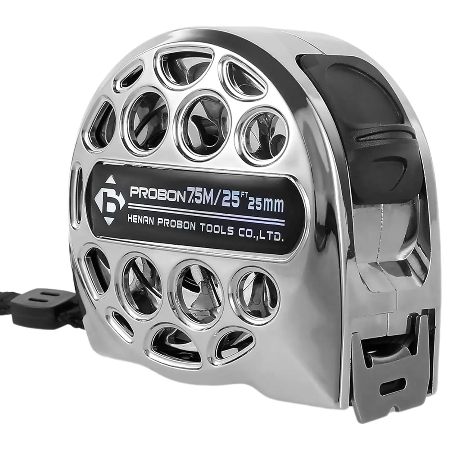 Stainless Steel Retractable Measuring Tape - 7.5M/25Ft Steel+ABS Ruler, Anti-Corrosion, Anti-Fall, Wear-Resistant, Hollow-Out Design for Harsh Working Environments, 25 Feet