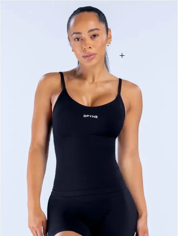 (With Logo)DFYNE Women Buttery Soft Scoop‑Neck Sports Bra, Medium Support Breathable Stretch Workout Yoga Gym Bra, Comfortable Daily Activewear Top