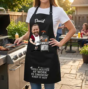 Personalized Grill Master Apron for Dad – Custom Photo & Name BBQ Father’s Day Gift