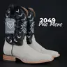 2049 Pelo Moro Western Rodeo Boots Botas Vaqueras De Rancho Cowhide Square Toe