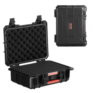 【Summervibes】VEVOR 0.56 Cu.ft Weatherproof Hard Case with Handle Clips Padlock Holes Foam