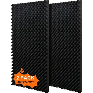 2 pack, 48x24x2 inches acoustic  panels Egg Crate  Padding sound proof panels for walls Soundproof  Studio Acoustic  Studio  panels Soundproofing  to Absorb Echoes