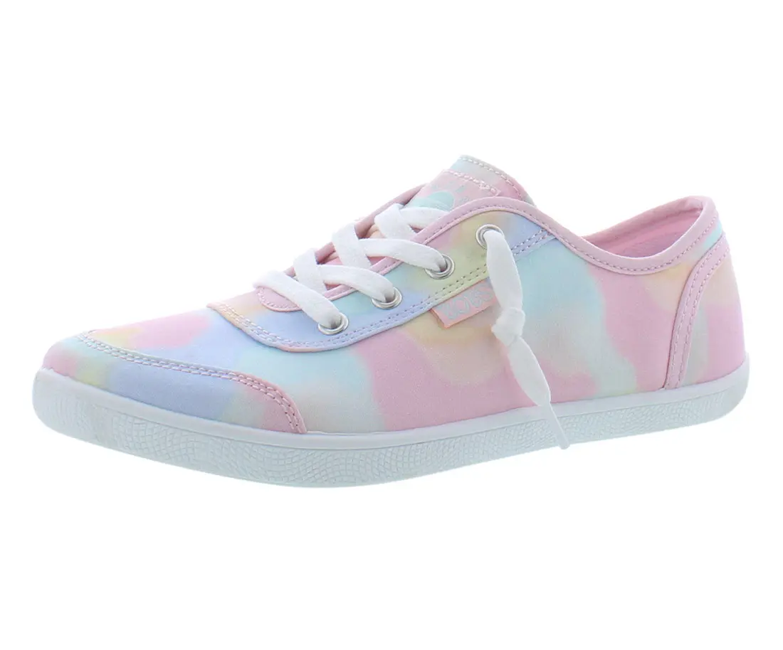 Women's Skechers Bobs Plush Ocean Song Casual Everyday Sandals - Pink/Multi-Colored Print, Low Top, No Heel, Round Toe Footwear