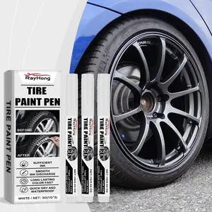 Rayhong Multi-Color Tire Paint Pen, Quick-Dry Waterproof, Smooth Texture, Ideal for Car Decoration and DIY Projects, Base with Multiple Colors