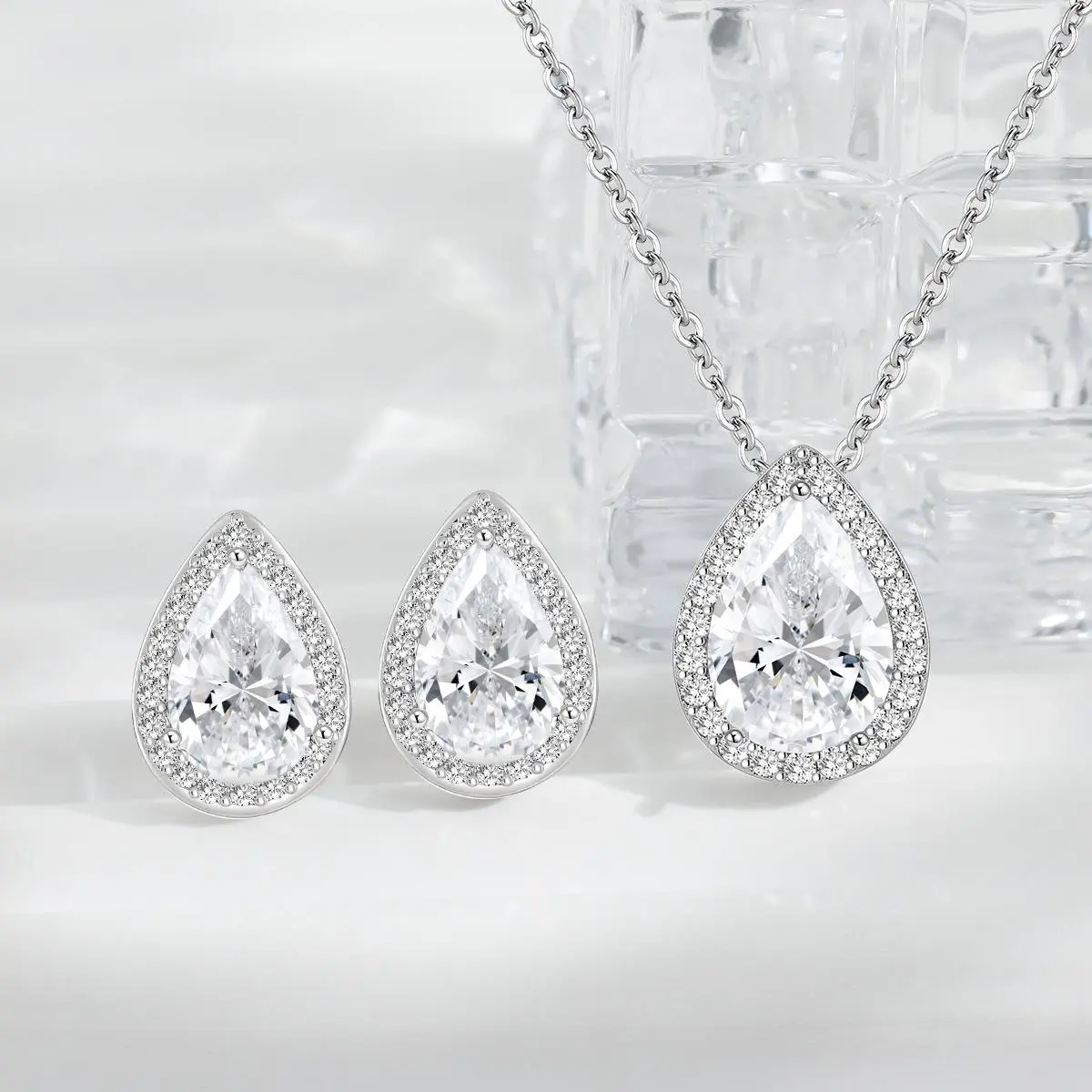 【Must be】S925 Silver Premium Moissanite Necklace - Hot Drop, 2-5ct Sizes | Free Chain Upgrade | Elegant Timeless Gift for Him & Her | Genuine Cert Included | dealsforyoudays Gift, Chic/Classic Style