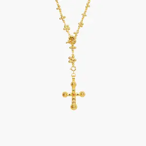 en route Daisy Molecule Chain in Gold, Cross-influenced Street Style, Versatile Lariat, Choker or Long Chain, Everyday Statement Look