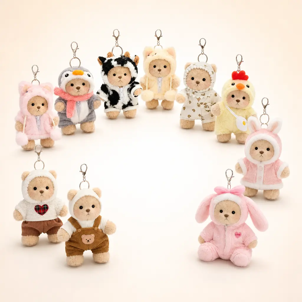 Getahug All Series Mini Bear |  Limited Edition 5.9 Inches Plush Pendant Keychains Bag Charm Gifts, Summervibes,Soft Stuffed Animal with Rotatable Joints - Perfect Gift for Any Age, Little Gifts for Girls