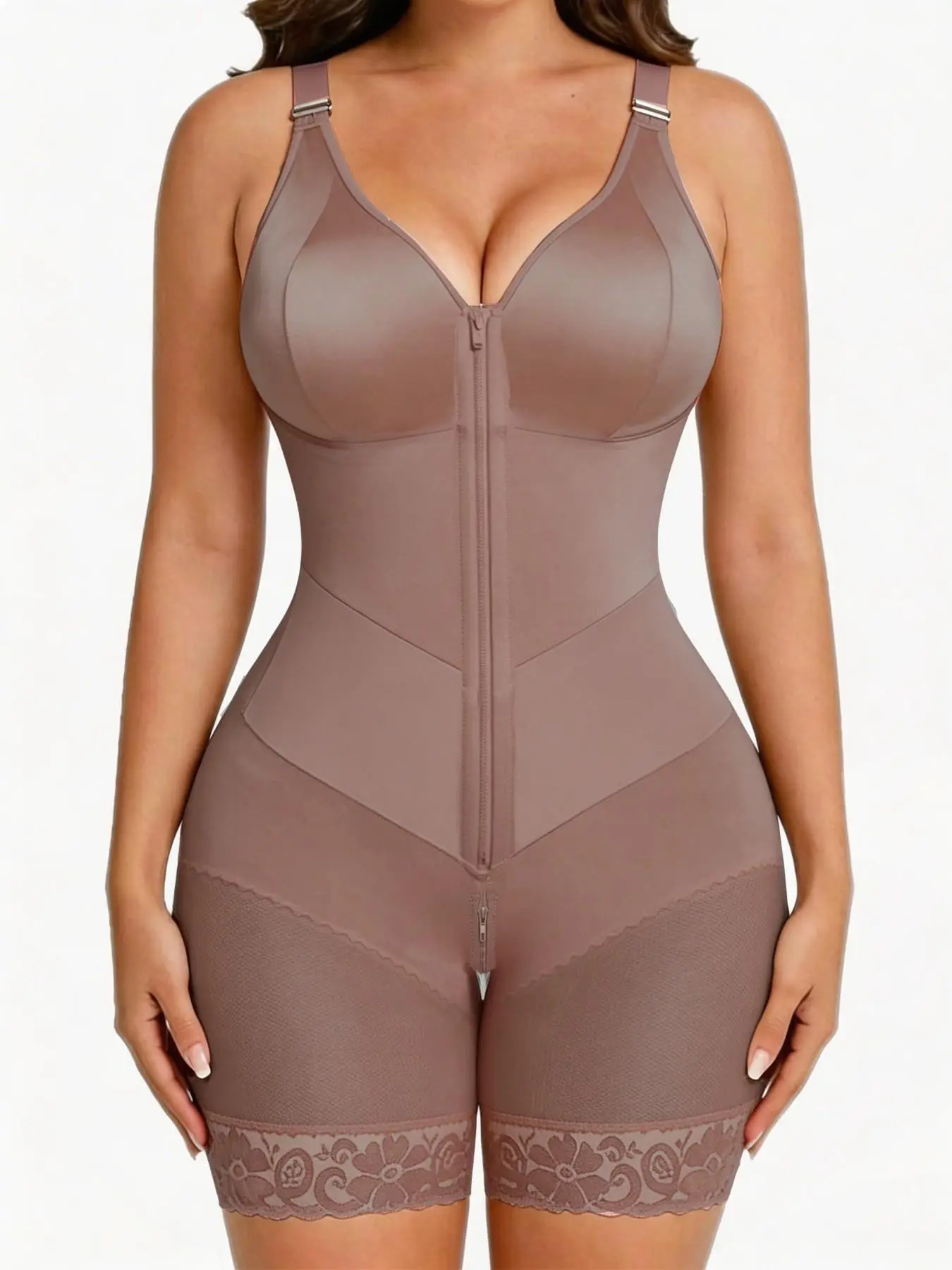 Women's Shapewear Bodysuit, Underwear, Built in Shaper, Faja Perfect Shaper, Waist Cinching, Butt Lifting and Fit Design, V-Neck Soft Skin-Friendly, Adjustable Straps, Daily Wear, Everyday