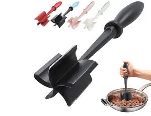 Meat Chopper, Heat Resistant Meat Masher for Hamburger, Ground Beef Smasher, Nylon Hamburger Grinder Utensil for Ground Beef, Non Stick Mix Ground Chopper, Mix and Chop Potato Masher Tool