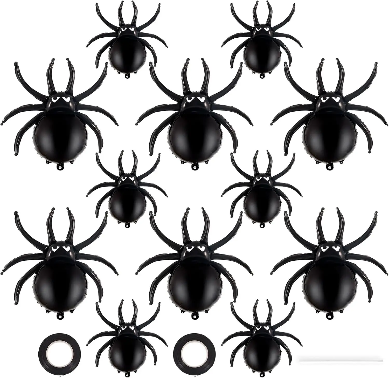 12 Pcs Black Spider Balloons for Halloween Party Decorations 33 & 17 Inch Spider Foil Mylar Balloons Spooky Halloween Decorations for Birthday Party Haunted House Carnival Indoor Outdoor Party Supplies