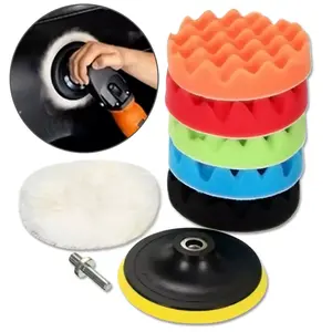 8pcs Car Buffing Pads Polishing for Drill Sponge Kit Waxing Foam Polisher 5 Inch