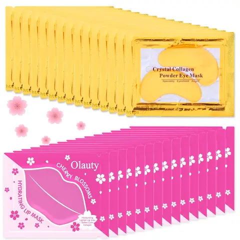 30-Pair Luxury 24K Daily Gentle Lips & Eyes Collagen Gel Mask Set - Hydrogel Patch for Dark Circles, Puffiness, Repairing, Moisturizing, Christmas Skincare Gifts for Adults