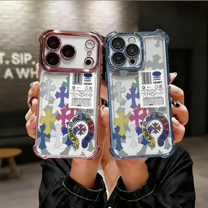Retro Punk Cross Collage Phone Case for iPhone 17 AIR 17 PRO 16 PRO 15  PRO MAX  14 PLUS 13 PRO 12 11 series (silicone softshell) airbag anti-drop and shockproofmobile phone protective case, Accessories, Smartphone
