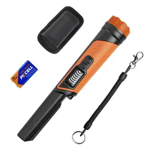 DR.ÖTEK Metal Detector Pinpointer IP68 Fully Waterproof Underwater Handheld Pin Pointer Wand, LCD Screen, Small Metal Detector for Adults, High Accuracy, 3 Alert Modes, for Gold, Relics - Orange, Gold Prospecting Equipment
