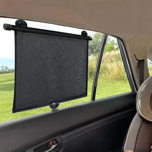 Retractable window shades, UV Protective Sunshade, heat shield with suction cups, adjustable sunscreen for car side windows