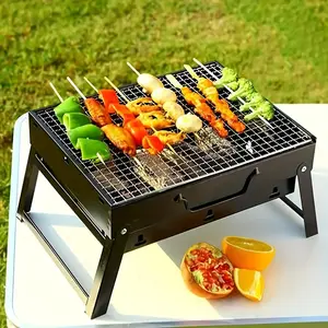 Portable Folding Charcoal BBQ Grill - Heavy Duty Outdoor Cooking Grill with Compact Foldable Design