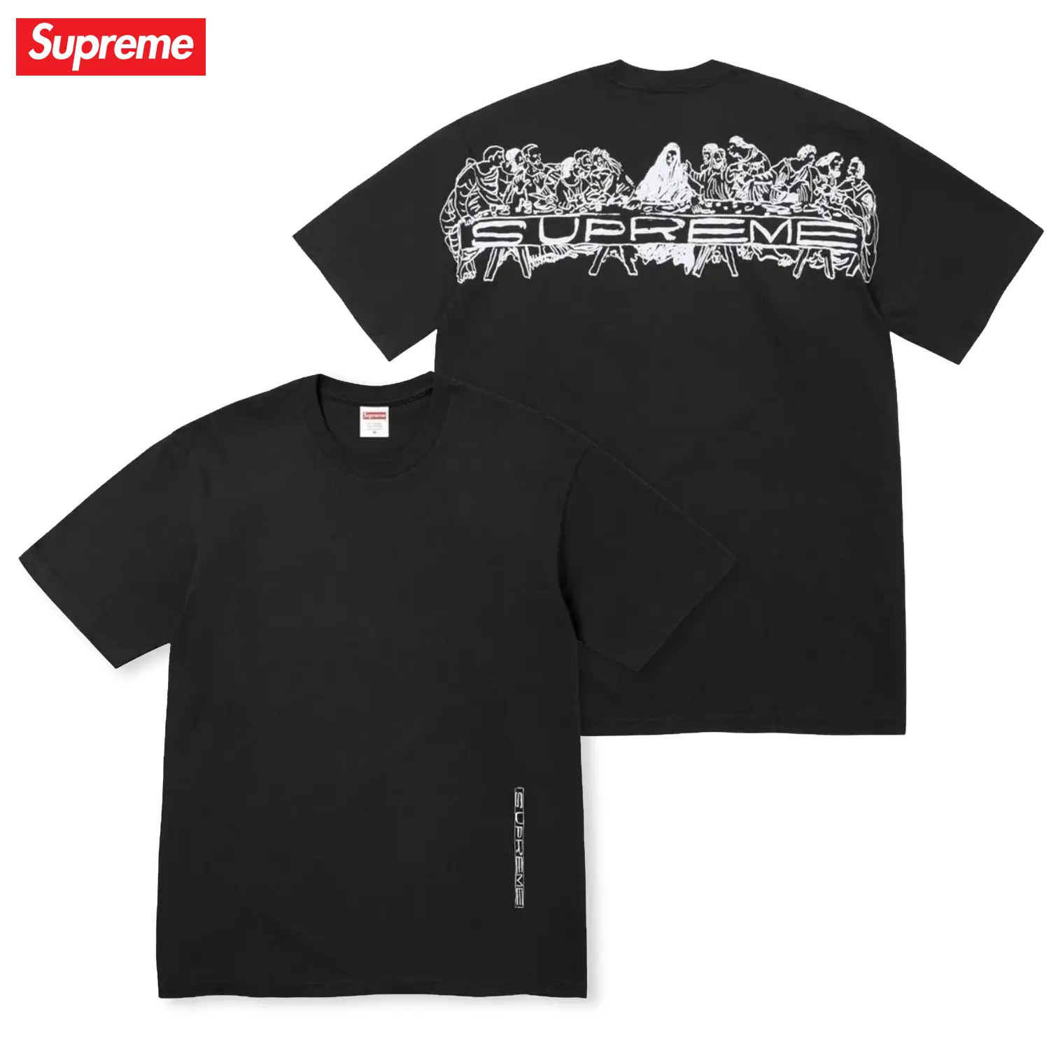 Supreme Supper Tee SS26 WEEK18 Graphic Short Sleeve T-Shirt Streetwear Crew Neck Casual Cotton Tee with Statement Back Print Relaxed Fit Everyday Style