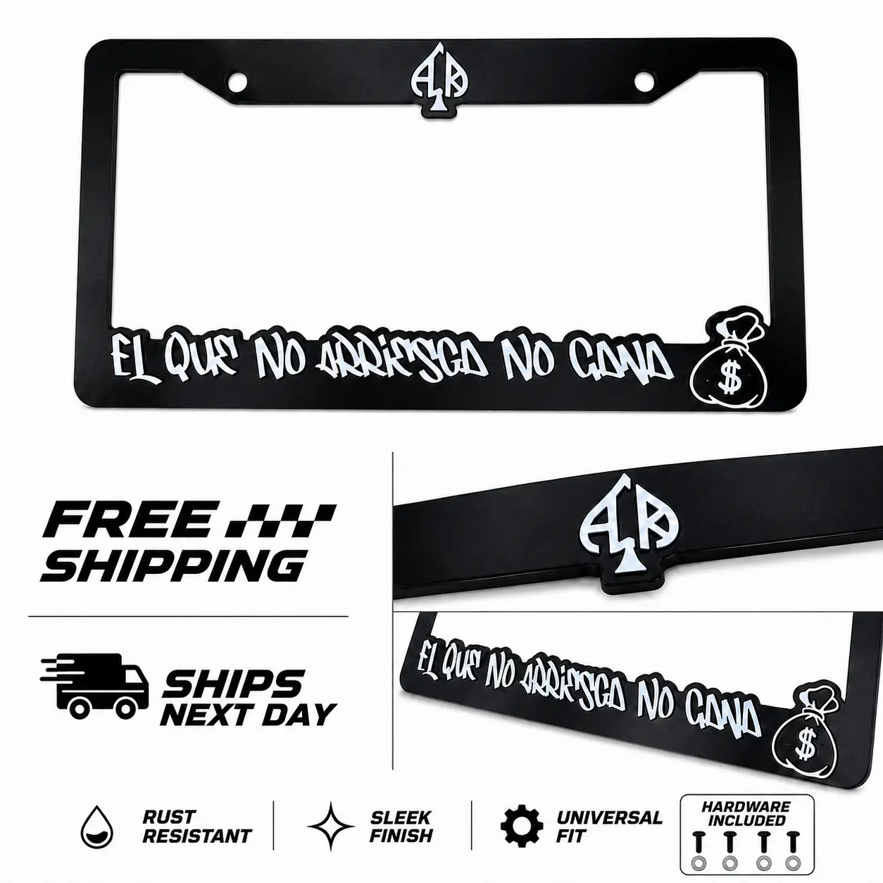 El Que No Arriesga No Gana License Plate Frame