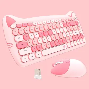Cute  2.4G USB  Keyboard and  Combo, Silent , Candy Colors, Compatible with Notebook, PC (-84Keys)