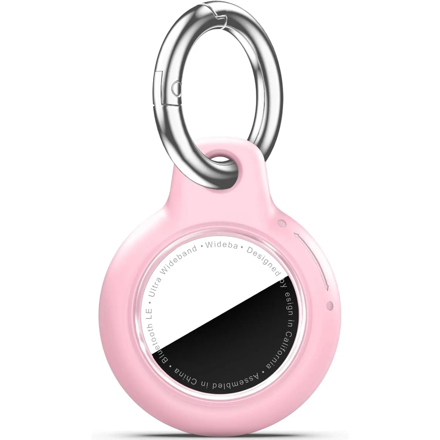 Car Key Chain for Apple AirTag, PC Hard Shell Car Automotive Key Fob Cover with Metal Keyring for Vehicle Interior, Waterproof Tracker Case for Car SUV Truck Keys -Pink