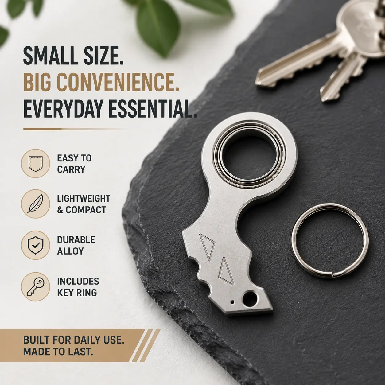 Aluminum Alloy Karambit Spinner Keychain, Functional Silent Rotation EDC Fidget Toy, Anti-Anxiety Accessory for Keychain Users & Fidget for Adults, Novelty Daily Carry Key Ring, Relieve Stress, Stress Relief