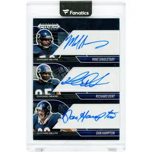 Mike Singletary and Richard Dent/Dan Hampton Chicago Bears Autographed 2025 Panini Prizm Black Black Prizm Triple Signatures #PTA-CHI #1/1 Card - Fanatics Authentic Certified