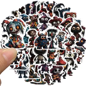 50 Pieces Gothic Horror Stickers for Laptop Water Bottle, Cool Skull Monster Stickers for Scrapbook Luggage Guitar Skateboard Bicycle Car, Thriller Vinyl Stickers Decals for Adults Teens, Premium Skull Stickers