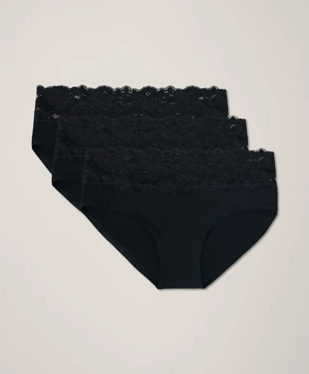 Women's Organic Lace Waist Brief 3-Pack
