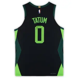 Framed Jayson Tatum Boston Celtics Autographed Nike Black 2024-25 City Authentic Jersey - Fanatics Authentic Certified