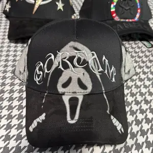Gorra de gamuza ideal color negro sombreado un material único y auntentico de barbas hat