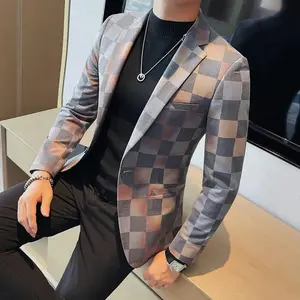 High quality and fashionable mobile phone single breasted double button back center splicing suit autumn suit jacket slim fit sports jacket