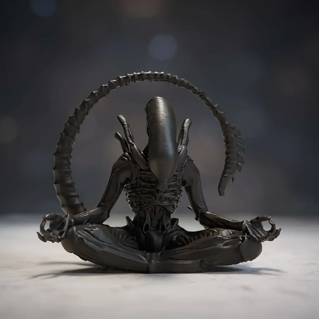 Meditating Alien Figurine, Creative Design for Personalized Atmosphere, Perfect for Collecting, Unique Outer Space Decor, Collectible Figurine, Collectible Home Decor, Resin Figurine Statue, Figurines Decor
