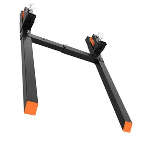 60" Clamp On Pallet Forks, 4000LBS Heavy Duty Quick Attach Bucket Fork with Adjustable Stabilizer Bar 45" x 1.9" Fork Length Bucket Forks for Tractor Loader Skid Steer Black