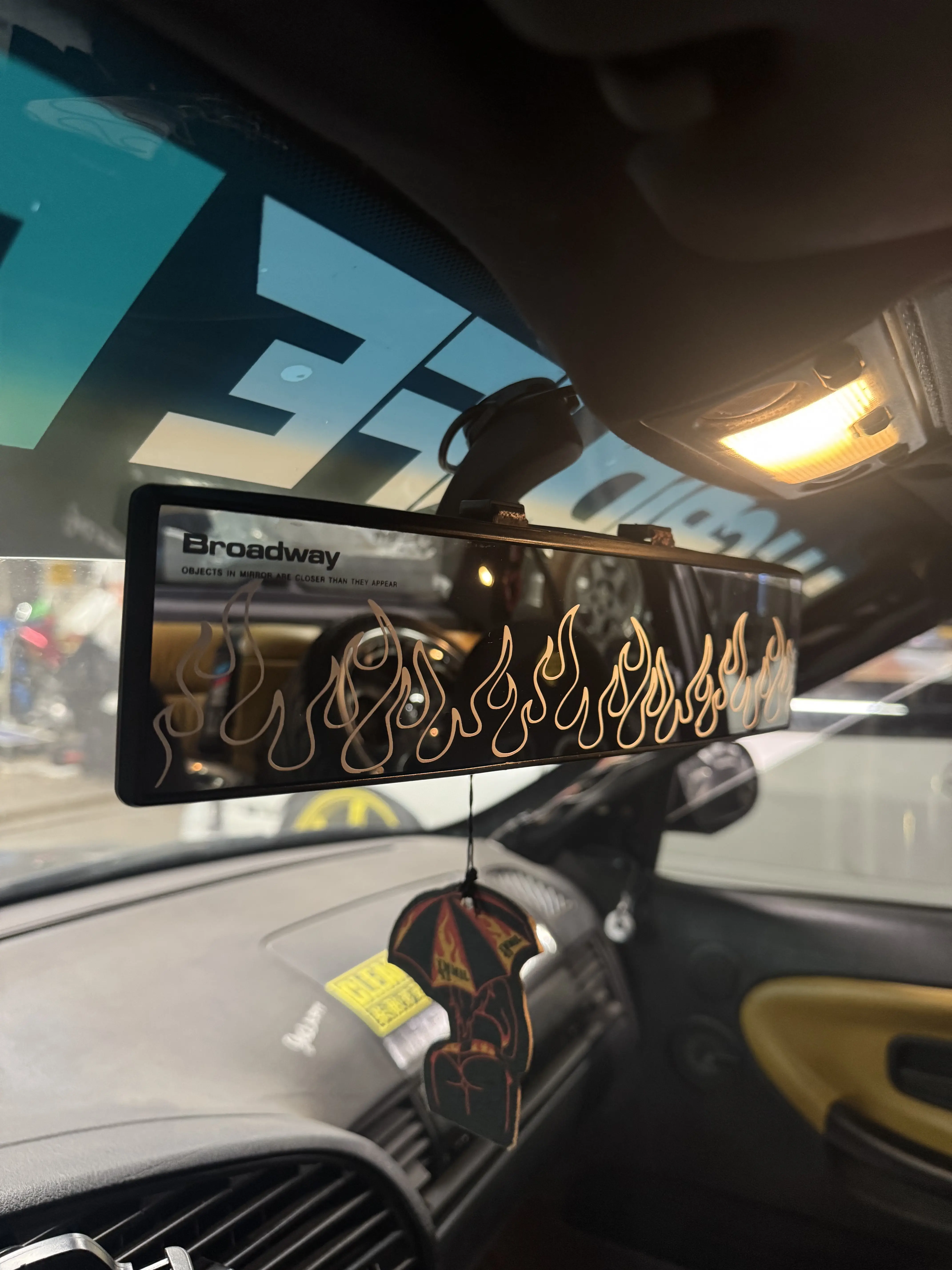 Clip-on Mirror with Flame Vinyl