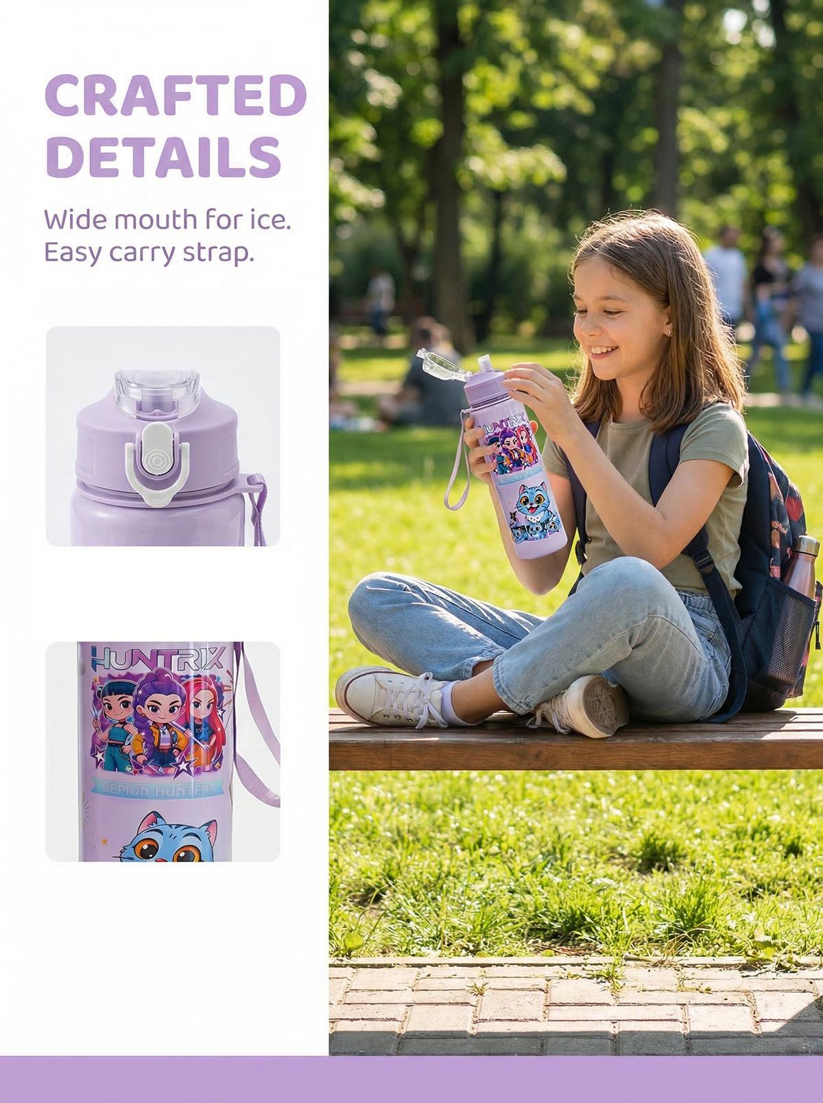 Cartoon Anime Tumbler – Reusable Hard Plastic Water Bottle with Lid & Straw Eco, Drinkware, Portable, Cup, Mug, Bottled, Washable, Stylish