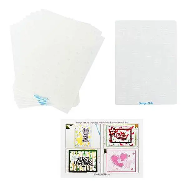 Crafts & Sewing Stamps of Life Every Day Layering Stencil Set of 12