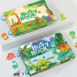 Busy Book for Toddlers Ages 2-6 Quiet Book Preschool Learning Activity Reusable Sticker & Velcro Matching Montessori Fine Mot