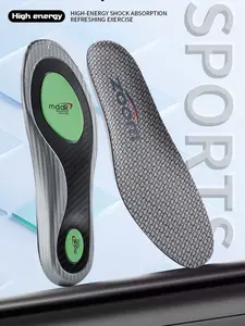 Professional Running Carbon Fiber Insole, Breathable Sports Support for Basketball and Badminton, Sweat Absorbent Antibacterial High Elastic Cushioning, Shock Absorbing Insoles