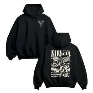 Vintage Retro Nirvana Band Graphic Hoodie – Unisex Rock Music Pullover, For Men, For Women
