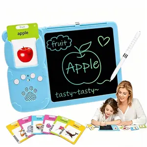 2-in-1 Voice Sound Card Machine with 510 Words & Reusable LCD Writing Board – Perfect Birthday & Holiday Toy  224-Core Vocabulary Flashcards – Spanish-English Bilingual Learning Tool with Speech Training, Montessori-Educational & Holiday Gift tiktokshopsp