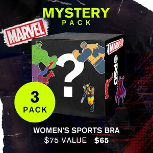PSD Womens Marvel Mystery Sports Bra 3-Pack Bundle - Racerback Sports Bra - Comfortable, Breathable, Ultra-light Fabric