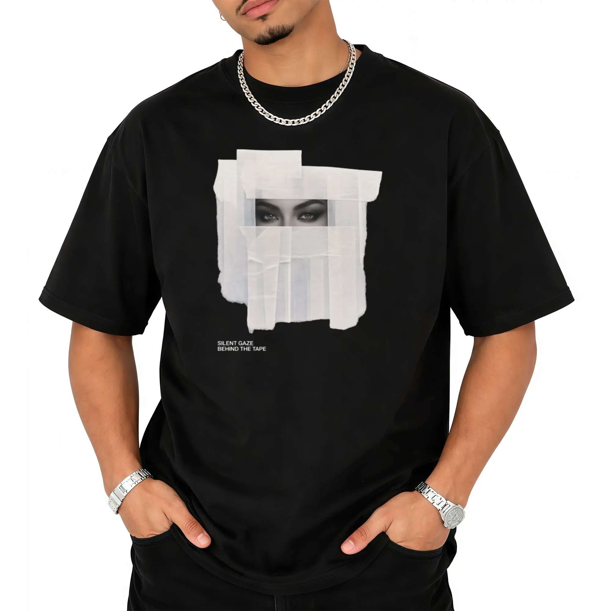 Embrace Moody Contemporary Visual Aesthetics And Express Deep Inner Thoughts While You Wear This Art Graphic T Shirt For Urban Street Outings
