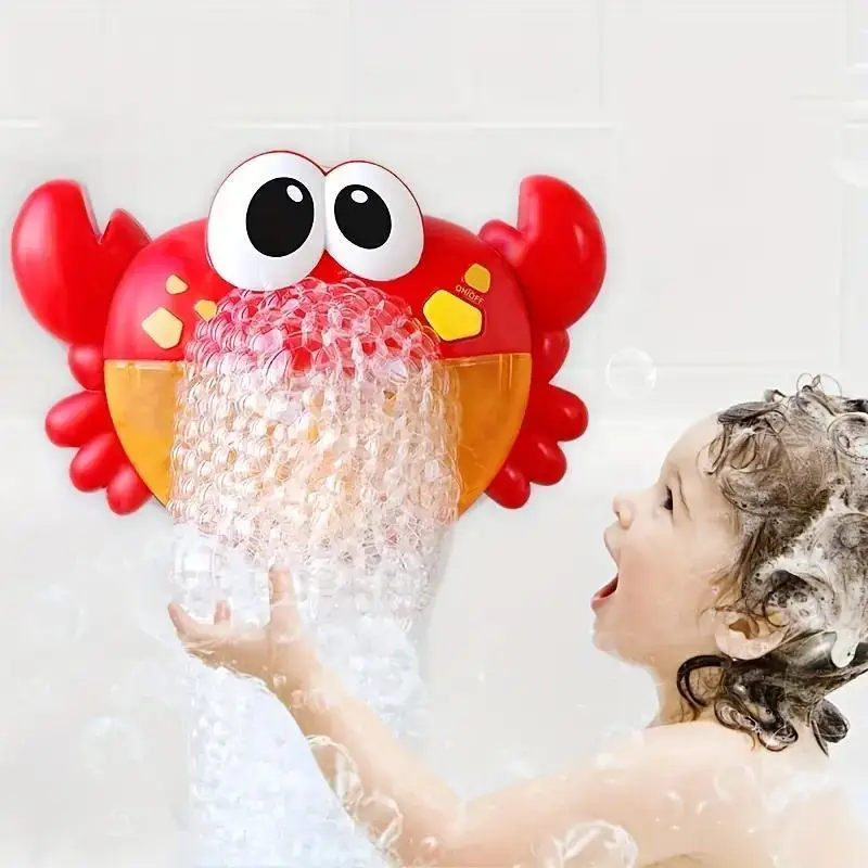 Automatic Crab Bubble Machine, Fun Bubble Machine with 12 Music Tracks, Colorful Bathtub Bubble Toy Gift for Kids Girls Boys, Baby Shower Gifts, Senso