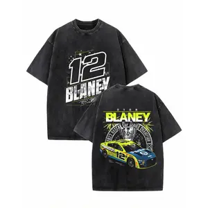 100% cotton NASCAR Cup Retro Style Men's T-Shirt Ryan Blaney Nascar Race Car Graphic Summer Casual Wear Gift For Racing Fans